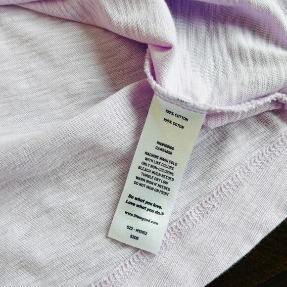 Life is Good Palm Trees Sun Graphic T Shirt Mens Sz L Purple Cotton Summer Beach - Picture 6 of 6